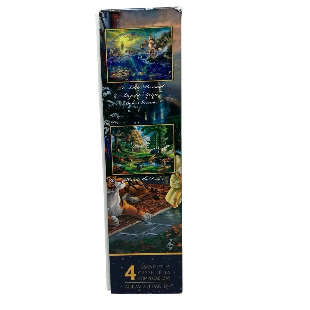 Disney 4x500 Little Mermaid Piece Puzzle Set Thomas Kinkade Aladdin Belle Ceaco